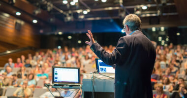 sarcoidosis speakers bureau/Sarcoidosis News/man speaking at a podium