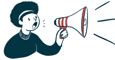 An announcement illustration of person with a megaphone.