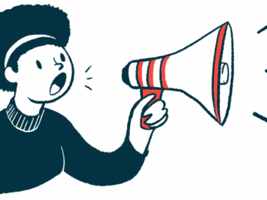 An announcement illustration of person with a megaphone.