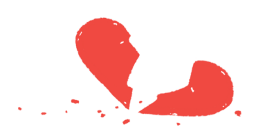 An illustration of mortality risk shows a broken heart.