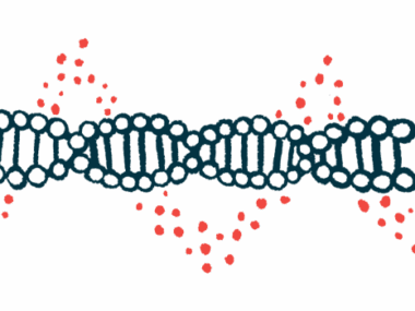 A strand of DNA is pictured.